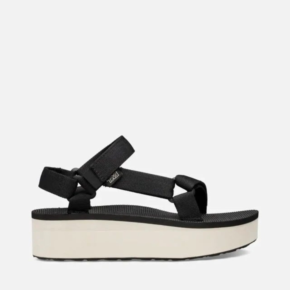 Teva Midform Universal Black White Platform Sandals Womens 9 1008844